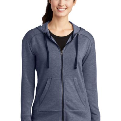 Women's PosiCharge ® Tri Blend Wicking Fleece Full Zip Hooded Jacket Thumbnail