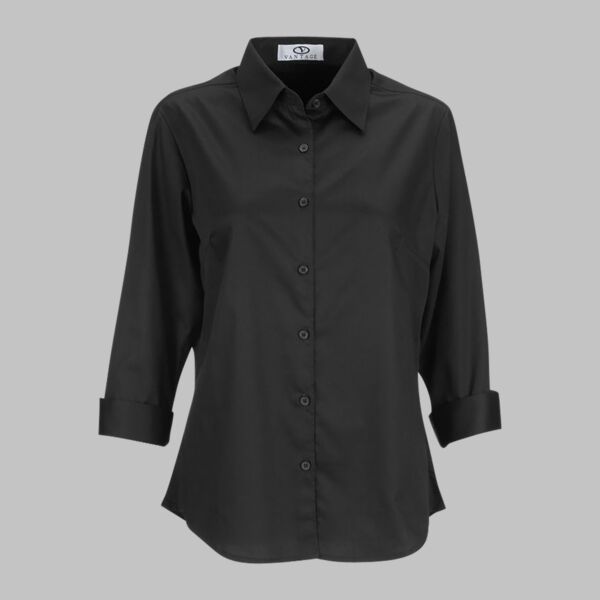 Women's Easy-Care Solid Textured Shirt Thumbnail
