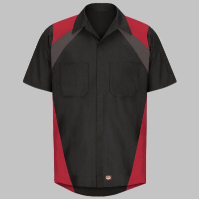 Men's Tri-Color Short Sleeve Shop Shirt Thumbnail