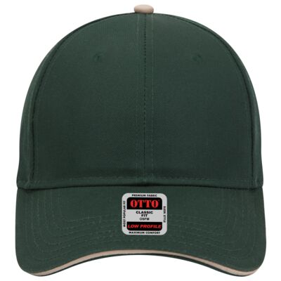 OTTO Cotton Blend Twill Sandwich Visor Six Panel Low Profile Baseball Cap Thumbnail