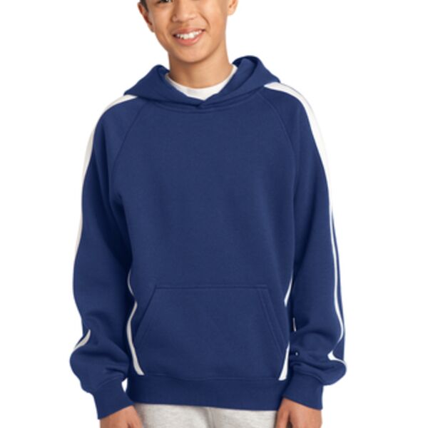 Sport-Tek® Youth Sleeve Stripe Pullover Hooded Sweatshirt Thumbnail
