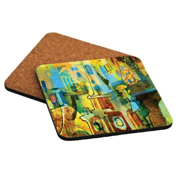 Full Color Coaster with Cork Bottom - 3.75in Square Thumbnail